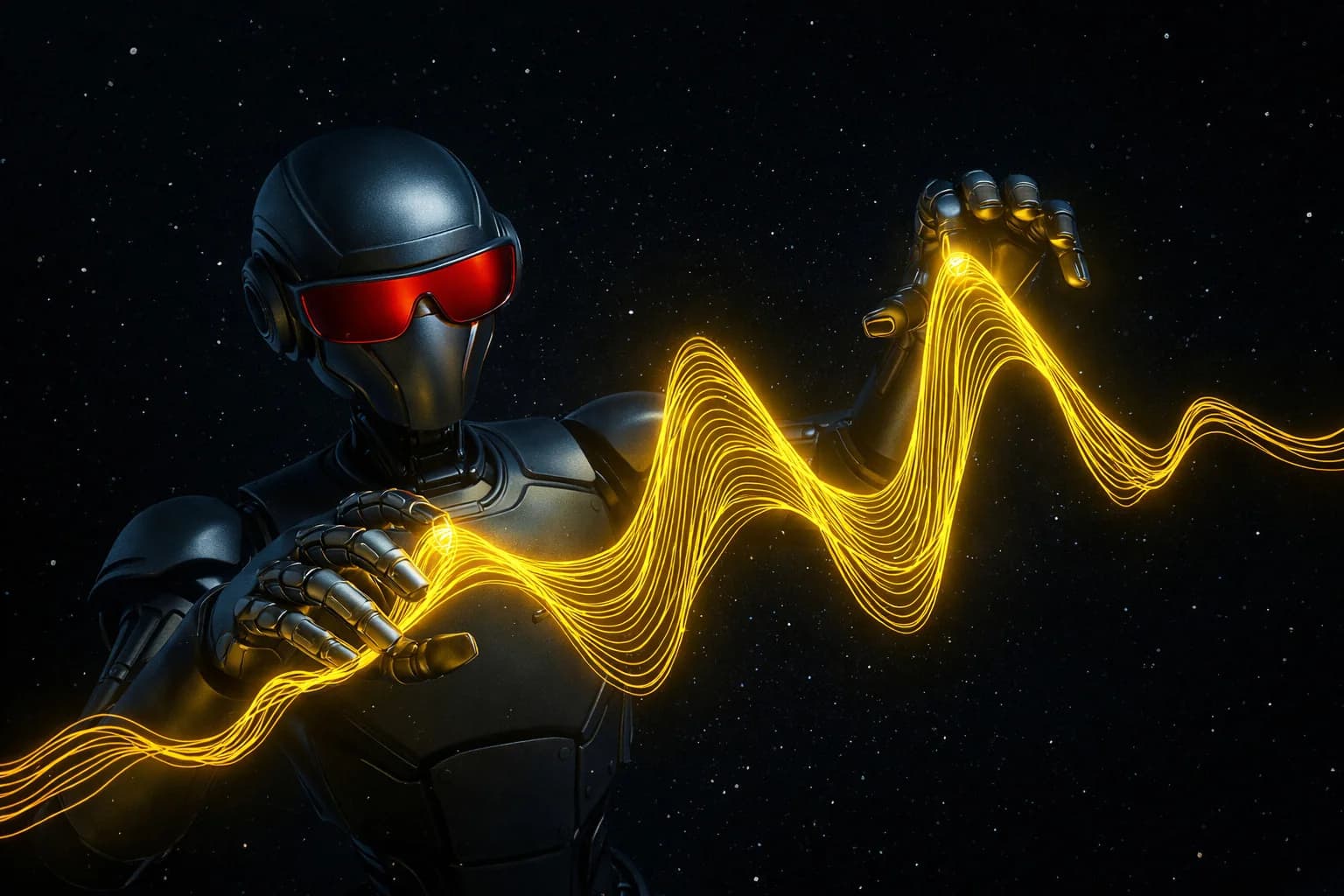 Abstract gold waveform representing Lunar Boom music and audio tools